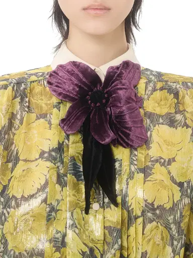 Valentino Garavani Women's Lurex Shirt with Après L'hiver Poppies Print | Thumbnail 5 Valentino Garavani Women's Lurex Shirt with Après L'hiver Poppies Print | Thumbnail 5