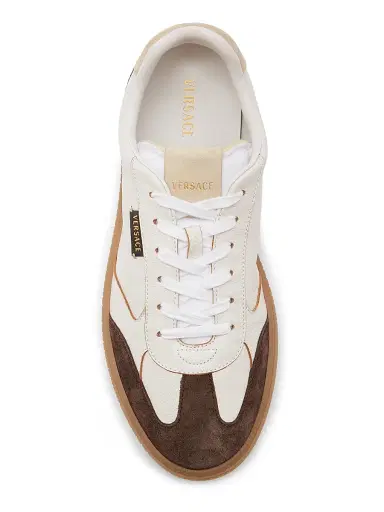 Versace Men's Leather & Suede Low-Top Sneakers | Thumbnail 4 Versace Men's Leather & Suede Low-Top Sneakers | Thumbnail 4