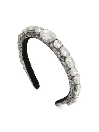 Dolce & Gabbana Women's Metallic Jacquard & Crystal Headband - Embroidery | Thumbnail 3 Dolce & Gabbana Women's Metallic Jacquard & Crystal Headband - Embroidery | Thumbnail 3