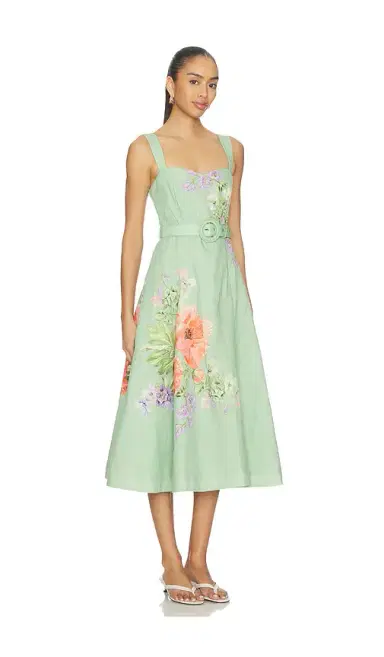 Hemant & Nandita Midi Dress With Buckle Belt | Thumbnail 2 Hemant & Nandita Midi Dress With Buckle Belt | Thumbnail 2