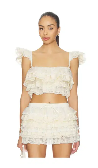 Yuhan Wang Ruffle Lace Tier Cami Top | Thumbnail 1 Yuhan Wang Ruffle Lace Tier Cami Top | Thumbnail 1