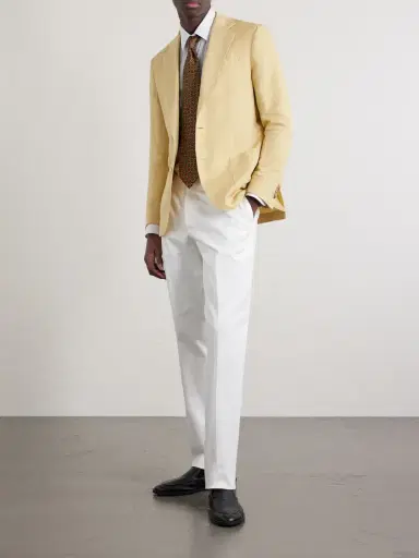 De Petrillo Linen and Cotton-Blend Blazer - Men | Thumbnail 2 De Petrillo Linen and Cotton-Blend Blazer - Men | Thumbnail 2