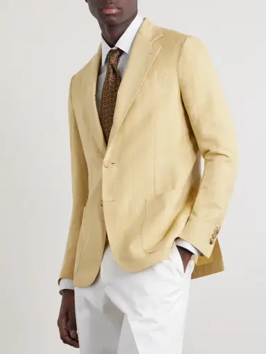 De Petrillo Linen and Cotton-Blend Blazer - Men | Thumbnail 3 De Petrillo Linen and Cotton-Blend Blazer - Men | Thumbnail 3