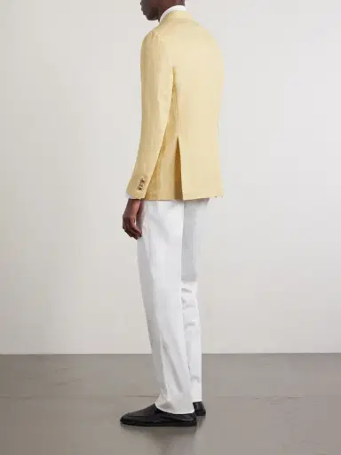 De Petrillo Linen and Cotton-Blend Blazer - Men | Thumbnail 4 De Petrillo Linen and Cotton-Blend Blazer - Men | Thumbnail 4