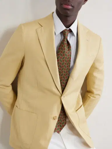 De Petrillo Linen and Cotton-Blend Blazer - Men | Thumbnail 5 De Petrillo Linen and Cotton-Blend Blazer - Men | Thumbnail 5