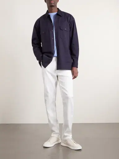 Zegna Straight-Leg Linen and Cotton-Blend Trousers - Men | Thumbnail 2 Zegna Straight-Leg Linen and Cotton-Blend Trousers - Men | Thumbnail 2
