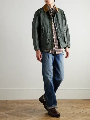 Barbour Modified Endurance Corduroy-Trimmed Waxed-Cotton Jacket - Men | Thumbnail 2 Barbour Modified Endurance Corduroy-Trimmed Waxed-Cotton Jacket - Men | Thumbnail 2