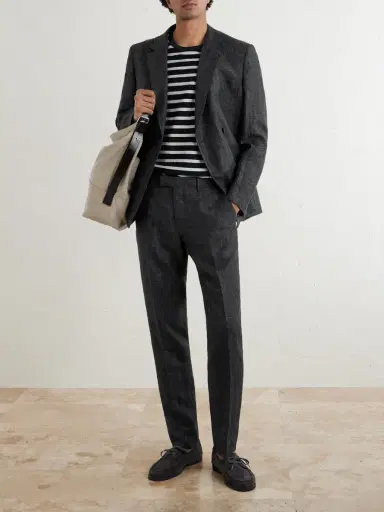 MR P. Linen Delave Check Slim Suit Trousers - Men | Thumbnail 2 MR P. Linen Delave Check Slim Suit Trousers - Men | Thumbnail 2