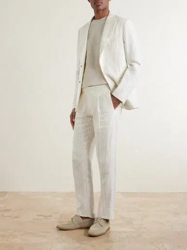 MR P. Pinstriped Linen Suit Jacket - Men | Thumbnail 2 MR P. Pinstriped Linen Suit Jacket - Men | Thumbnail 2