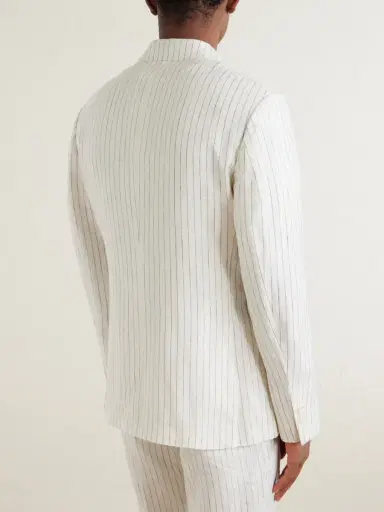 MR P. Pinstriped Linen Suit Jacket - Men | Thumbnail 4 MR P. Pinstriped Linen Suit Jacket - Men | Thumbnail 4