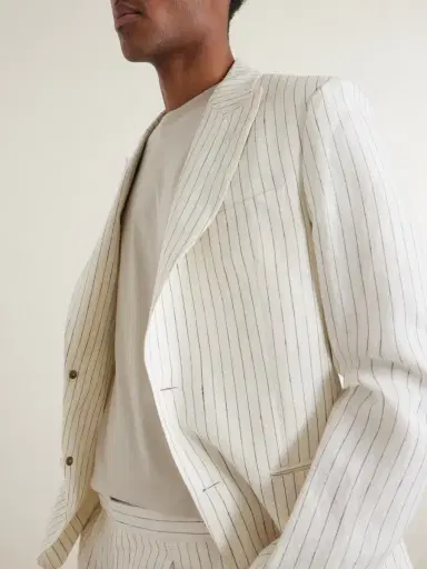 MR P. Pinstriped Linen Suit Jacket - Men | Thumbnail 5 MR P. Pinstriped Linen Suit Jacket - Men | Thumbnail 5