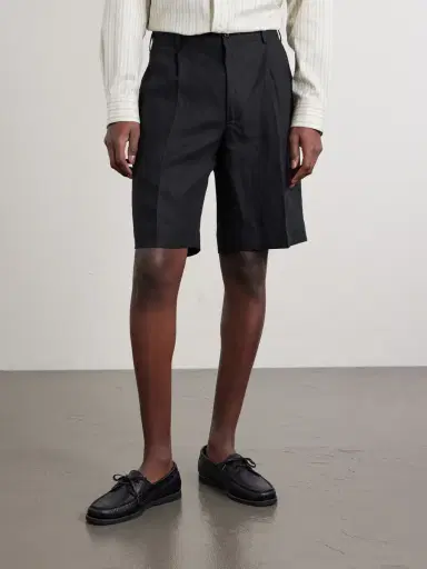 Rubinacci Straight-Leg Pleated Linen Shorts - Men | Thumbnail 3 Rubinacci Straight-Leg Pleated Linen Shorts - Men | Thumbnail 3