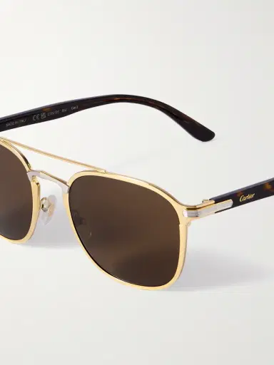Cartier Eyewear Aviator-Style Gold- and Palladium-Tone and Tortoiseshell Acetate Sunglasses - Men | Thumbnail 3 Cartier Eyewear Aviator-Style Gold- and Palladium-Tone and Tortoiseshell Acetate Sunglasses - Men | Thumbnail 3