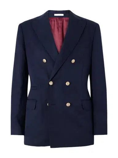 Brunello Cucinelli Double-Breasted Silk and Linen-Blend Blazer - Men | Thumbnail 1 Brunello Cucinelli Double-Breasted Silk and Linen-Blend Blazer - Men | Thumbnail 1