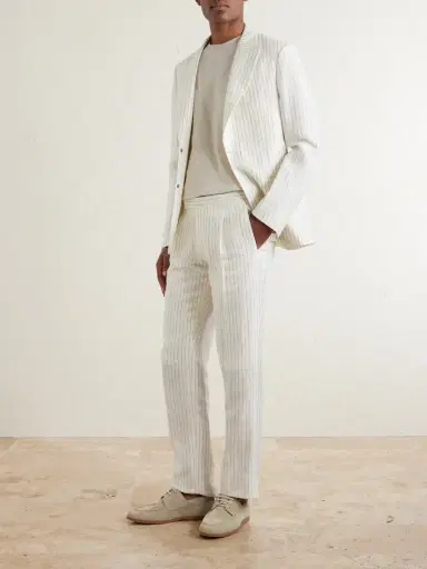 MR P. Tapered Pleated Pinstriped Linen Suit Trousers - Men | Thumbnail 2 MR P. Tapered Pleated Pinstriped Linen Suit Trousers - Men | Thumbnail 2