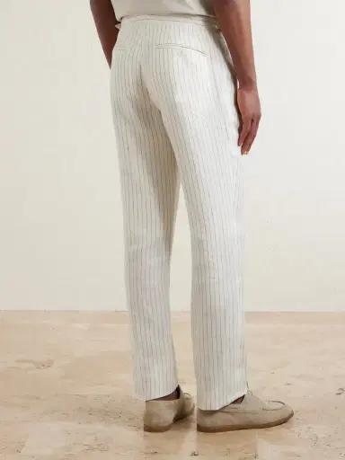 MR P. Tapered Pleated Pinstriped Linen Suit Trousers - Men | Thumbnail 4 MR P. Tapered Pleated Pinstriped Linen Suit Trousers - Men | Thumbnail 4