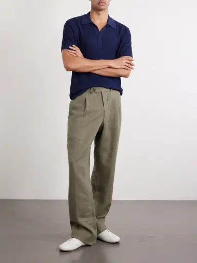 MR P. Silk and Cotton-Blend Knitted Polo Shirt - Men | Thumbnail 2 MR P. Silk and Cotton-Blend Knitted Polo Shirt - Men | Thumbnail 2