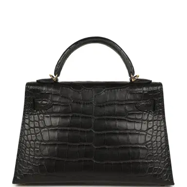 HERMÈS Hermes Kelly Sellier 20 Black Matte Alligator Gold Hardware | Thumbnail 4 HERMÈS Hermes Kelly Sellier 20 Black Matte Alligator Gold Hardware | Thumbnail 4