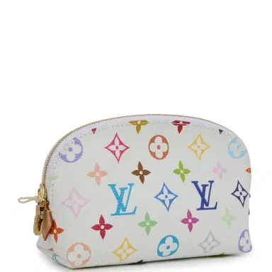 Louis Vuitton Louis Vuitton X Takashi Murakami Cosmetic Pouch PM White Multicolored Monogram Gold Hardware | Thumbnail 2 Louis Vuitton Louis Vuitton X Takashi Murakami Cosmetic Pouch PM White Multicolored Monogram Gold Hardware | Thumbnail 2