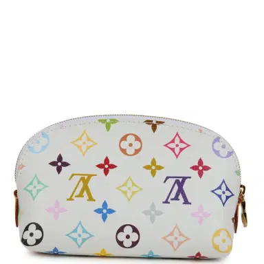 Louis Vuitton Louis Vuitton X Takashi Murakami Cosmetic Pouch PM White Multicolored Monogram Gold Hardware | Thumbnail 4 Louis Vuitton Louis Vuitton X Takashi Murakami Cosmetic Pouch PM White Multicolored Monogram Gold Hardware | Thumbnail 4