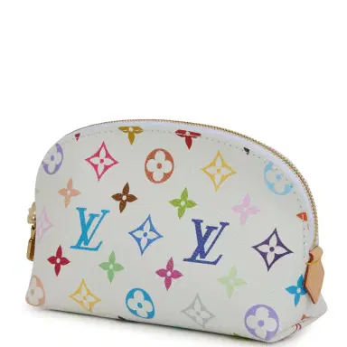 Louis Vuitton Louis Vuitton X Takashi Murakami Cosmetic Pouch PM White Multicolored Monogram Gold Hardware | Thumbnail 5 Louis Vuitton Louis Vuitton X Takashi Murakami Cosmetic Pouch PM White Multicolored Monogram Gold Hardware | Thumbnail 5