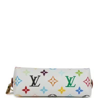 Louis Vuitton Louis Vuitton X Takashi Murakami Cosmetic Pouch PM White Multicolored Monogram Gold Hardware | Thumbnail 7 Louis Vuitton Louis Vuitton X Takashi Murakami Cosmetic Pouch PM White Multicolored Monogram Gold Hardware | Thumbnail 7