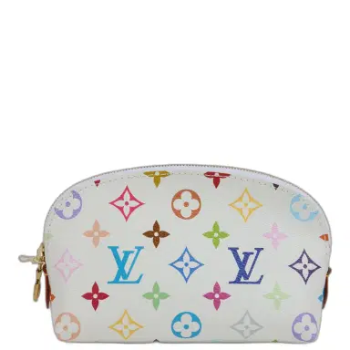 Louis Vuitton Louis Vuitton X Takashi Murakami Cosmetic Pouch PM White Multicolored Monogram Gold Hardware | Thumbnail 1 Louis Vuitton Louis Vuitton X Takashi Murakami Cosmetic Pouch PM White Multicolored Monogram Gold Hardware | Thumbnail 1