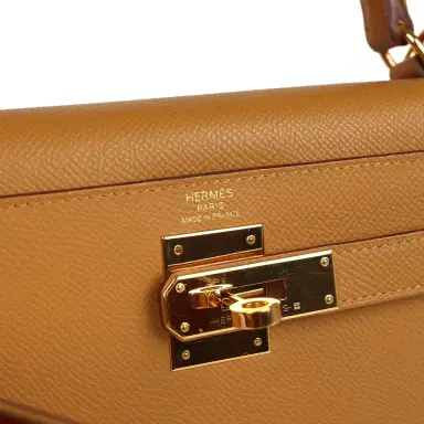 HERMÈS Pre-owned Hermes Kelly Sellier 28 Sesame Epsom Gold Hardware | Thumbnail 7 HERMÈS Pre-owned Hermes Kelly Sellier 28 Sesame Epsom Gold Hardware | Thumbnail 7