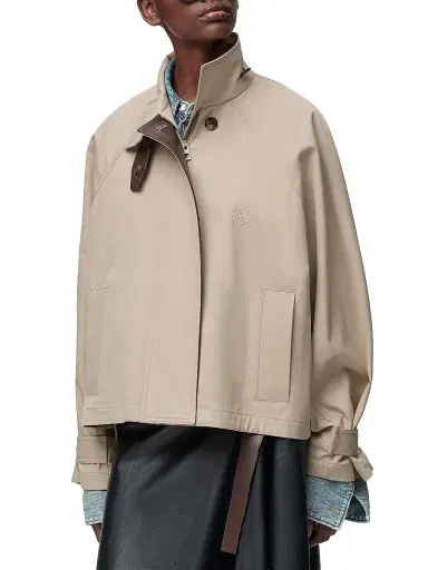 Loewe Women's Raglan-Sleeve Cotton-Blend Short Parka - Beige - Size 10 | Thumbnail 3 Loewe Women's Raglan-Sleeve Cotton-Blend Short Parka - Beige - Size 10 | Thumbnail 3