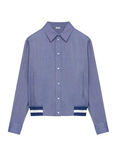 Loewe Men's Wool-Blend Striped-Hem Jacket | Thumbnail 1 Loewe Men's Wool-Blend Striped-Hem Jacket | Thumbnail 1