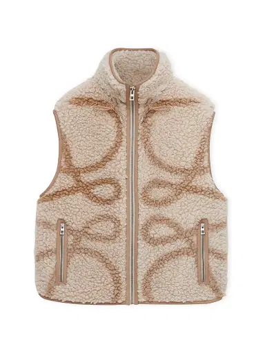Loewe Men's Anagram Sherpa Vest - Beige Khaki Green - Size XL | Thumbnail 1 Loewe Men's Anagram Sherpa Vest - Beige Khaki Green - Size XL | Thumbnail 1