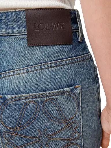 LOEWE Women's ?Anagram Wide-Leg Jeans - Washed Denim | Thumbnail 5 LOEWE Women's ?Anagram Wide-Leg Jeans - Washed Denim | Thumbnail 5