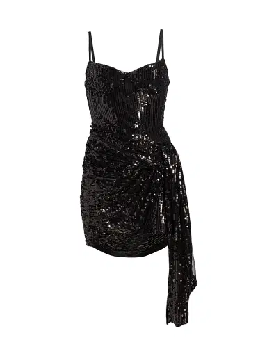 AREA Women's Sequined Wrap-Style Minidress - Black | Thumbnail 1 AREA Women's Sequined Wrap-Style Minidress - Black | Thumbnail 1