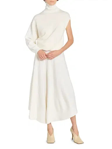 Alaïa Women's Wool One-Sleeve Turtleneck Sweaterdress | Thumbnail 3 Alaïa Women's Wool One-Sleeve Turtleneck Sweaterdress | Thumbnail 3