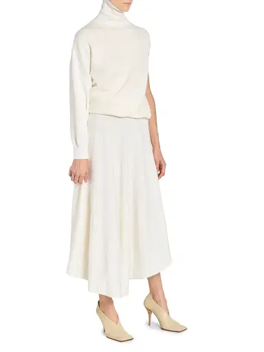 Alaïa Women's Wool One-Sleeve Turtleneck Sweaterdress | Thumbnail 4 Alaïa Women's Wool One-Sleeve Turtleneck Sweaterdress | Thumbnail 4