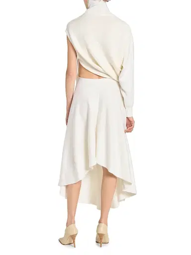 Alaïa Women's Wool One-Sleeve Turtleneck Sweaterdress | Thumbnail 5 Alaïa Women's Wool One-Sleeve Turtleneck Sweaterdress | Thumbnail 5