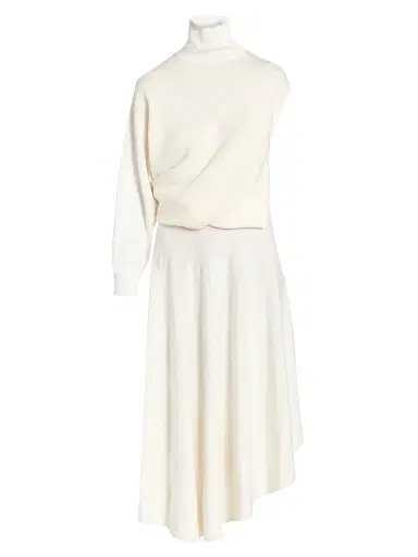 Alaïa Women's Wool One-Sleeve Turtleneck Sweaterdress | Thumbnail 1 Alaïa Women's Wool One-Sleeve Turtleneck Sweaterdress | Thumbnail 1