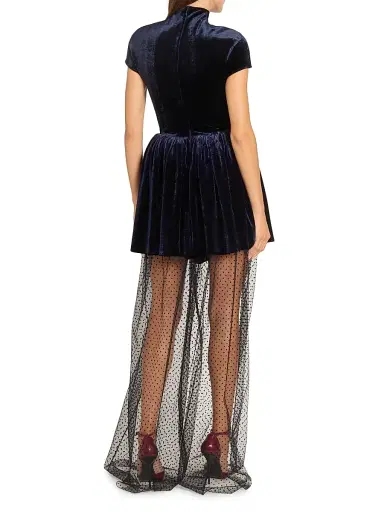 Alaïa Women's Layered Velvet Minidress - Minuit - Size 10 | Thumbnail 5 Alaïa Women's Layered Velvet Minidress - Minuit - Size 10 | Thumbnail 5