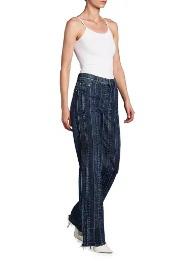 Stella McCartney Women's Dyed Mid-Rise Straight Jeans - Dark Blue | Thumbnail 2 Stella McCartney Women's Dyed Mid-Rise Straight Jeans - Dark Blue | Thumbnail 2