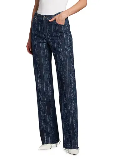 Stella McCartney Women's Dyed Mid-Rise Straight Jeans - Dark Blue | Thumbnail 4 Stella McCartney Women's Dyed Mid-Rise Straight Jeans - Dark Blue | Thumbnail 4