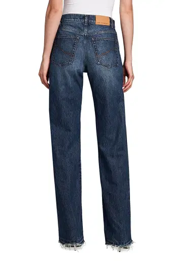 Stella McCartney Women's Dyed Mid-Rise Straight Jeans - Dark Blue | Thumbnail 5 Stella McCartney Women's Dyed Mid-Rise Straight Jeans - Dark Blue | Thumbnail 5
