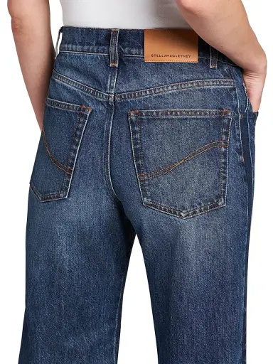 Stella McCartney Women's Dyed Mid-Rise Straight Jeans - Dark Blue | Thumbnail 6 Stella McCartney Women's Dyed Mid-Rise Straight Jeans - Dark Blue | Thumbnail 6