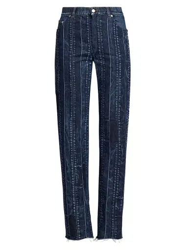 Stella McCartney Women's Dyed Mid-Rise Straight Jeans - Dark Blue | Thumbnail 1 Stella McCartney Women's Dyed Mid-Rise Straight Jeans - Dark Blue | Thumbnail 1