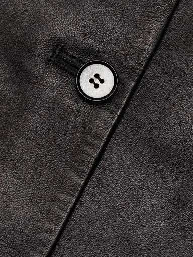 Loulou de Saison Women's Raho Leather Crop Jacket - Black - Size 0 | Thumbnail 7 Loulou de Saison Women's Raho Leather Crop Jacket - Black - Size 0 | Thumbnail 7