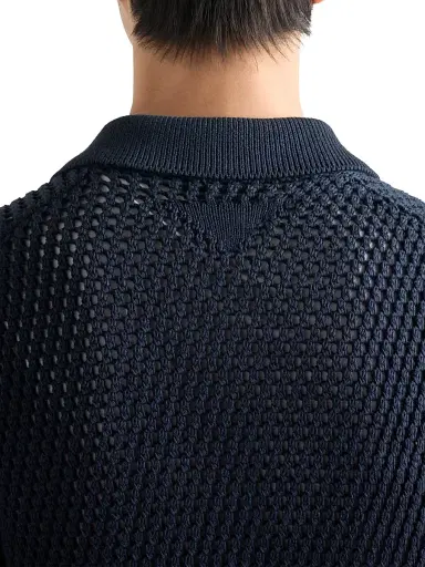 Prada Men's Linen and Cotton Polo Shirt | Thumbnail 5 Prada Men's Linen and Cotton Polo Shirt | Thumbnail 5
