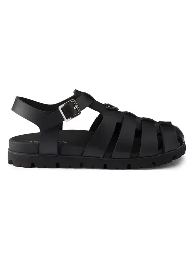 Prada Men's Rubber Fisherman Sandals - Black - Size 10.5 | Thumbnail 1 Prada Men's Rubber Fisherman Sandals - Black - Size 10.5 | Thumbnail 1
