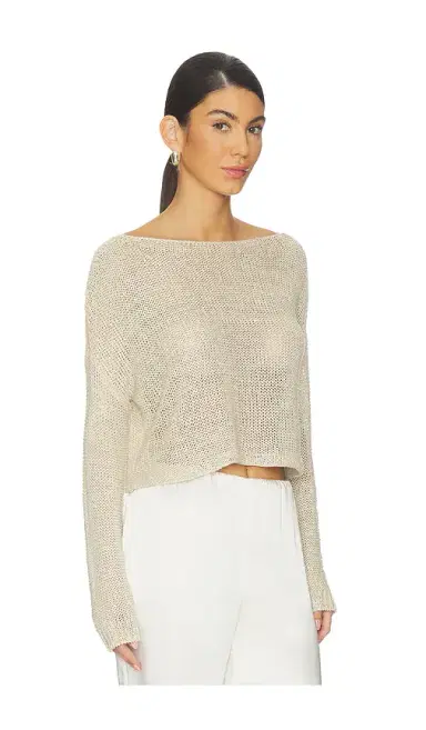 Enza Costa Linen Open Knit Bateau Sweater | Thumbnail 2 Enza Costa Linen Open Knit Bateau Sweater | Thumbnail 2