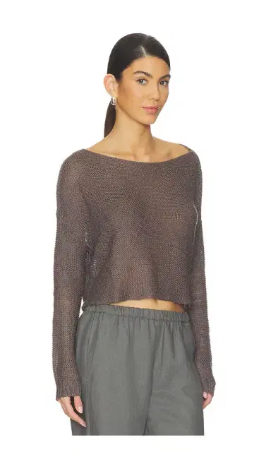 Enza Costa Linen Open Knit Bateau Sweater | Thumbnail 2 Enza Costa Linen Open Knit Bateau Sweater | Thumbnail 2