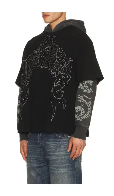 Pleasures Dragon Layered Hoodie | Thumbnail 2 Pleasures Dragon Layered Hoodie | Thumbnail 2