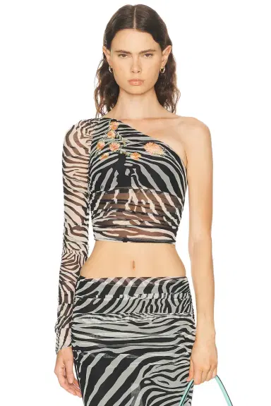 BLUMARINE One Shoulder Top | Thumbnail 1 BLUMARINE One Shoulder Top | Thumbnail 1
